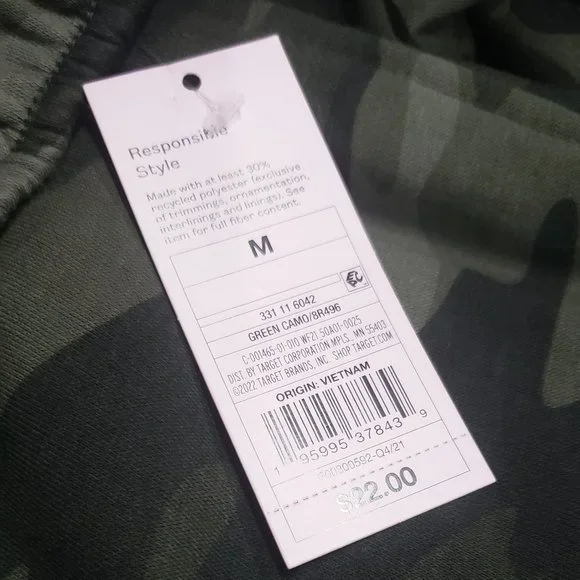 Wild Fable - Women's High-Rise Fleece Sweatpants - Size Medium Color Green Camo - Picture 7 of 8